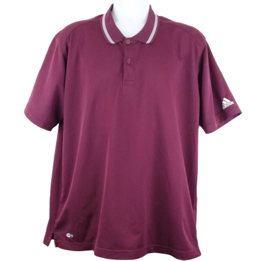 Adidas Lg Climalite Golf Polo Shirt S/S Maroon